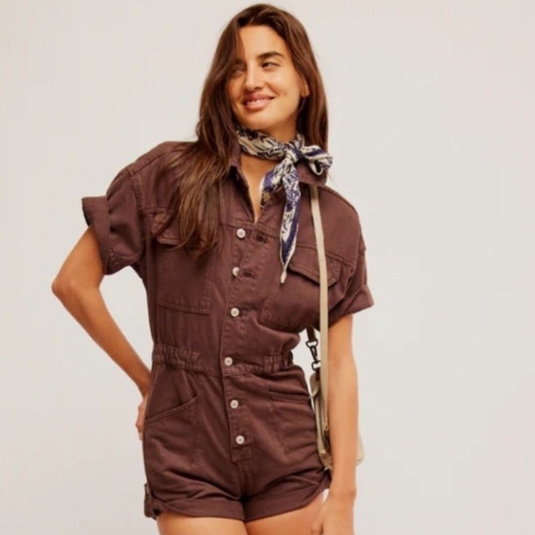 Free People! We The Free Marci Shortalls In Mocha Nwt!